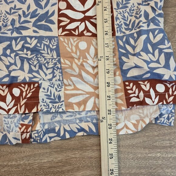 🔴 Sigrid Olsen Linen Shirt Large Multicolor Sleeveless Patchwork Button BackTop - Picture 14 of 16